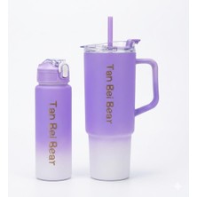 2’li Matara ve Pipetli Mug Bardak Seti – 900 ml Spor Suluk + 1500 ml Pipetli Termal Mug Bardak, Günlük Kullanım Için Içecek Seti