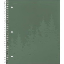 Five Star Spiral Defterler + Çalışma Uygulaması, Geri Dönüştürülmüş Kapak, 4'lü Paket, 1 Konu, Kolej Çizgili Kağıt, 8-1/2 "x 11", Dizüstü Bilgisayar Başına 100 Sayfa, Zion Clay, Olimpik Yeşil, Buzul