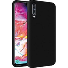 Galaxy A70 Içi Kadife Soft Logosuz Lansman Silikon Kılıf - Siyah