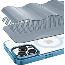Buff 15 Pro Max ile Uyumlu Magsafe Uyumlu Slim Fit Kılıf Kablosuz Şarj Destekleyen Sararmaya Karşı Korumalı Kapak (Açık Mavi)