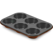 Granit 6'lı Muffin Kalıbı Turuncu