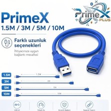 PX-1705 5 Metre USB 3.0 Uzatma Kablosu, USB Erkek Dişi Ek Kablosu, Mavi USB A Male To Female Extension Cable
