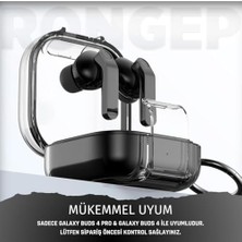 Galaxy Buds4 Pro/buds 4 Için Kılıf [güvenlik Kilit Tasarımlı] Transparent-Lock Kulaklık Kılıfı Sararmaya Dayanıklı Taşıma Askılı Tpu Koruyucu  Buds 4 Pro Kılıf (Şeffaf-Siyah)