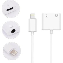 Lightning Kulaklık Şarj Çevirici Dönüştürücü Adaptör Aux Kablosu