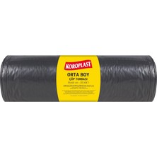 Orta Boy Çöp Torbası 20 Adet 55X60 Cm, Sızdırmaz & Yırtılmaz, Çift Katlı, Geri Dönüştürülebilir Çöp Poşeti, Fabrika, Market, Restoran, Bahçe, Otel, Ofis