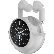 Weofly Lifefits Dokunmatik Ekranlı Saatli Bt 5.4 Bass Kulakiçi Kulaklık Beyaz