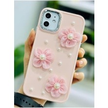 Iphone 11 ile Uyumlu Tül Çiçek Tasarımlı Oyuncaklı Esnek Silikon Kılıf