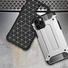Apple iPhone 12 Pro ile Uyumlu Kılıf Çift Katman Koruyucu Crash Military Tank Kılıf - Kırmızı
