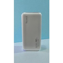 H005 20000 Mah Power Bank Pd 27W ve USB 66W Fast Hızlı Şarj Dünya Standartlarına Uygun Polymer Batarya Birebir Amper LCD Göstergeli Powerbank