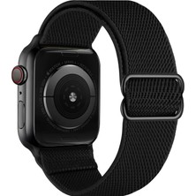 Apple Watch Için Uyumlu Bilek Kalınlığına Göre Ayarlanabilir Yumuşak Kumaşlı ve Ince Görünümlü Dayanıklı Sık Dokuma Kumaş Kordon