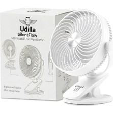 1800 Mah Bataratyalı USB Mini Vantilatör Fan Klipsli Sabitleme - 360° Ayarlanabilir - Ultra Güçlü Hava Akımı ile Süper Serinlik Hissi - Sessiz, Portatif, Taşınabilir (Beyaz, Klipsli)