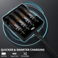I-Gen G421 4'lü Pil Şarj Aleti + 2 Adet Aa Pro 2950 Mah + 2 Adet Aaa Pro 1100 Mah Şarjlı Kalem Pilli Set 1.2V Ni-Mh