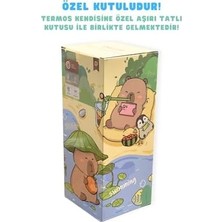 Diller 950ML Sevimli Kapibara Tumbler Pipetli/pipetsiz Kullanım Kulplu Paslanmaz Çelik Capybara Termos
