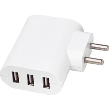 Smähagel 3 Bağlantı Noktalı USB Şarj Cihazı, Beyaz