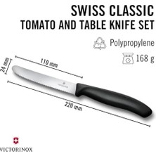 6.7833.6 Swissclassic Blisterli Siyah 6lı Domates Bıçağı