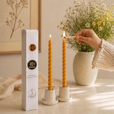 Sarı (2 Adet 27.5cm) Balmumu Mum Konik Burgulu Balmumu Şamdan Mumu Doğal Petek Balmumu Mum Dekoratif Akmaz Mum Bal Mumu Beeswax Candle