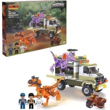 Dinosaur Set Dinozorlar ve Dinozor Taşıma Aracı 3 Figürlü 366 Parça