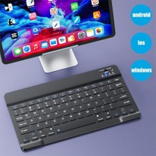 Windows/android/ıos Sistemi Için Kablosuz Bluetooth Uyumlu Klavye Fare Seti Mini Ultra Ince Şarj Edilebilir Türkçe (Beyaz)