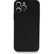 & Aksesuar iPhone 14 Pro Max ile Uyumlu Içi Kadife Lansman Lens Korumalı Silikon Kılıf Şok Emici Full Kasa Koruma Sağlayan Kılıf (Siyah)