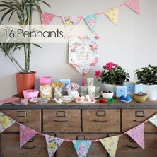 Talking Tables Truly Scrumptious; Flama Zinciri ile Çiçek Motifi Teekraenzchen, Düğün ve Geburtstagspartys Için, Renkli