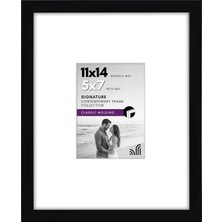 11X14 Siyah Resim Çerçevesi - 5x7 Mat ve 11X14 Mat Olmadan Görüntüler - Kırılmaya Dayanıklı Camlı Kompozit Ahşap - Duvar Için Yatay ve Dikey Formatlar