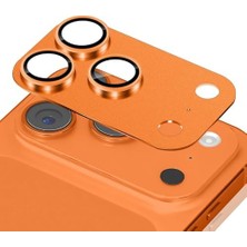 iPhone 17 Pro Max Ile Uyumlu Turuncu Kamera Lens Koruyucu - Çizilmeye ve Darbeye Dayanıklı Renkli Cam Koruma