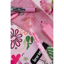 Note Defter 15 x 21 Cızgılı Desenli Seker Pembe