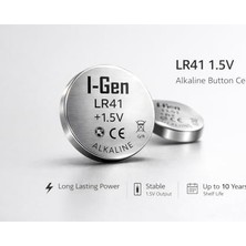 I-Gen Batteries LR41 1.5V Alkalin Düğme Pil (Ag3, G3, 192, L736) (20 Adet)