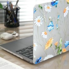 MacBook Pro 15 Çiçek Desenli Kılıf A1707 A1990 Uyumlu Baskılı Sert Kılıf Ince Hafif Koruyucu Kapak Sarı