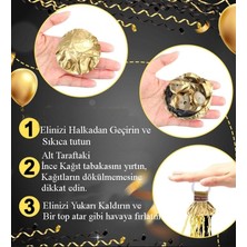 Gold Renk Fırlatmalı El Konfetisi- Düğün Nişan Bekarlık Doğum Günü Partisi (Ortamı Kirletmez) 10 Adet Gold