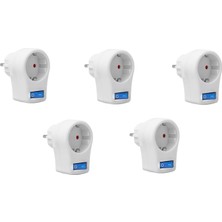 Anahtarlı Akım Korumalı Tekli Priz 10 Amper - 2510 Watt, , Bilgisayar, Buzdolabı, Televizyon, Çamaşır Makinesi, 5 Adet