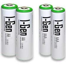 I-Gen B180 2 Adet Aa 2700 Mah Şarjlı Kalem Pil + 2 Adet Aaa 900 Mah Şarjlı Ince Kalem Pil 1.2V Nı-Mh