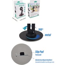 Masaüstü Telefon Tutucu Manyetik Mıknatıslı Metal Taban 360 Derece