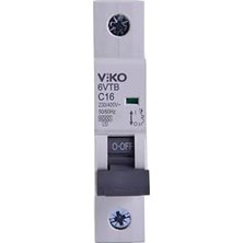 6VTB-1C16 Otomatik Sigorta 6ka C Tipi 1 Kutup 16A