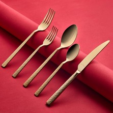Piero Gold Mat 12 Kişilik 60 Parça Çatal Kaşık Bıçak Takımı Beyaz