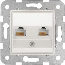 Linnera Life Sedef Beyaz Ikili Data CAT5E Mekanizma ve Kapak