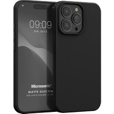 Kılıf Matte Silicone Apple iPhone 15 Pro Için Siyah [iphone 15 Pro ile Uyumlu Kılıf - Siyah]