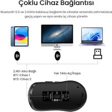G900 Dual-Mode Bluetooth 5.3 ve 2.4ghz 3600DPI Ekranlı Şarjlı Optik Kablosuz Mouse Siyah