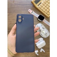Süper Ince Mat Ultra Thin Silikon Kılıf Lacivert  Galaxy A07 ile Uyumlu