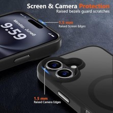 Güçlü Manyetik Telefon Kılıfı,  [askeri Düzey Düşme Koruması] [güçlü Silikon Kenarlar] Ince Yarı Saydam Mat Koruyucu Kılıf (Siyah, iPhone 16 6,1 Inç)