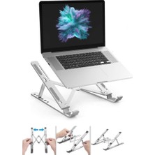 Al-10 Alüminyum Macbook Uyumlu 7 Kademeli Notebook Stand