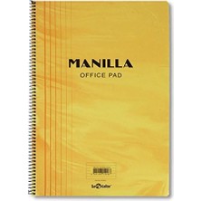 41100/2 Manila Notebook Yumuşak Kapak, 1.hamur Kağıt Spiralli, Sarı