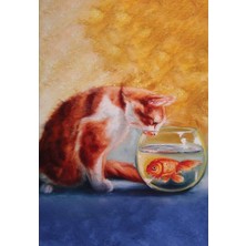 Kedi Rüyası 13,5X19,5CM Çizgili Defter 128 Sayfa