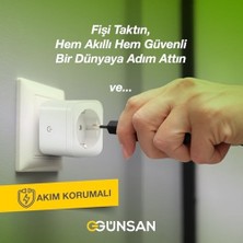 Günsan Wi-Fi Kontrollü Akım Korumalı Akıllı Priz 16A Tuya & Smart Life Destekli