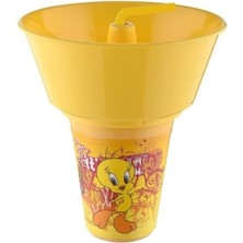 Tweety Lisanslı Cips ve Mısır Kovalı Pipetli Bardak