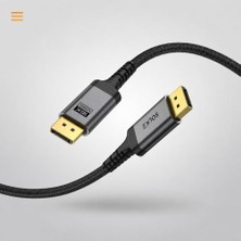 80GBPS Displayport 2.1 Kablo 16K 60Hz 8k 120Hz 4K 240Hz UHBR20 Hdr Dsc 1.2A Örgülü Dp 2.1 Monitör Kablosu (2, 2m, Metre)