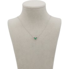 Brisinga Silver Yeşil Taşlı Mini Kelebek Gümüş Kolye