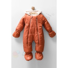 Bebek Vadisi Yeni Içi Peluş Kapüşonlu Patikli Eldivenli Kar Kışlık Çocuk Erkek Bebek Astronot Tulum Kozmonot Mont