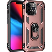 Nacario Mey Ithalat®   iPhone 13 Pro Kılıf Sofya Yüzüklü Silikon Kapak - Rose