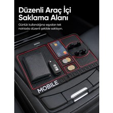 Tech Butiq Telefon Standlı Araç Içi Organizer Kaydırmaz Silikon Konsol Düzenleyici Mat
